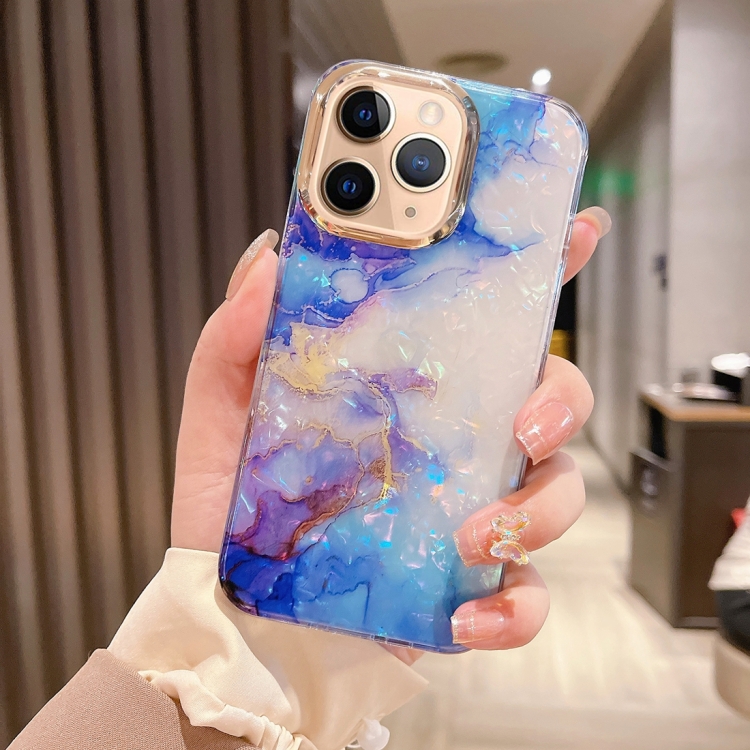 

For iPhone 11 Pro Colorful Crystal Ripple TPU Phone Case(Purple Blue)