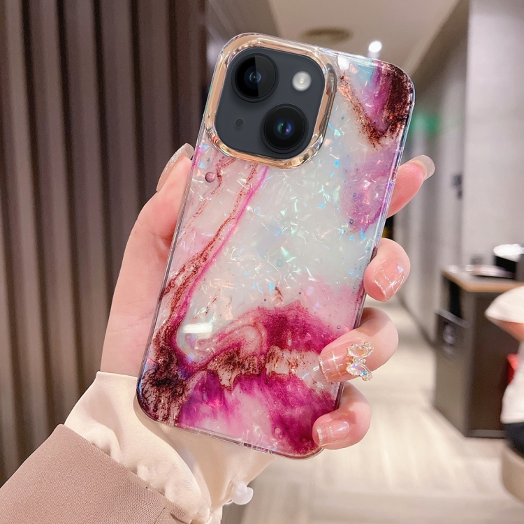 

For iPhone 15 Colorful Crystal Ripple TPU Phone Case(Purple)