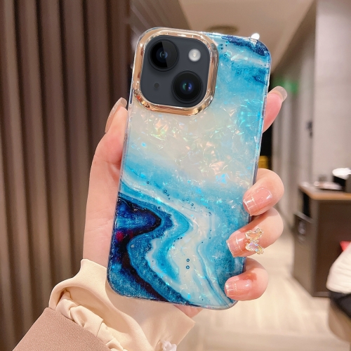

For iPhone 15 Colorful Crystal Ripple TPU Phone Case(Blue)