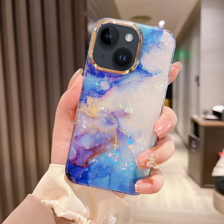 

For iPhone 15 Plus Colorful Crystal Ripple TPU Phone Case(Purple Blue)