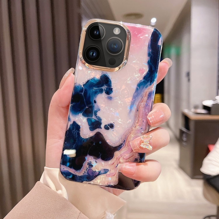

For iPhone 15 Pro Max Colorful Crystal Ripple TPU Phone Case(White Black)