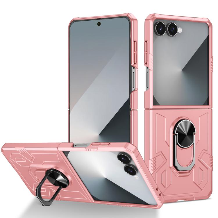 

For Samsung Galaxy Z Flip7 5G Matte UV Armor Ring Shockproof Phone Case(Pink)