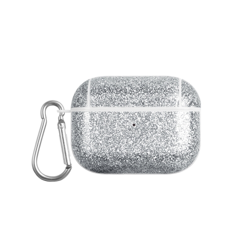 

For AirPods Pro Glitter Powder Skin Texture PC TWS Earphone Case(Silver)
