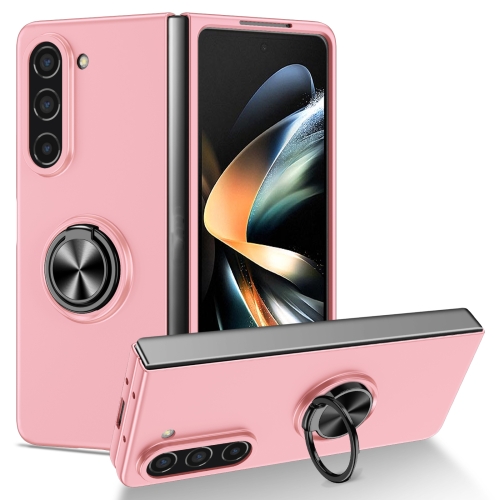 For Samsung Galaxy Z Fold5 5G Armor Ring Holder Phone Case(Pink)