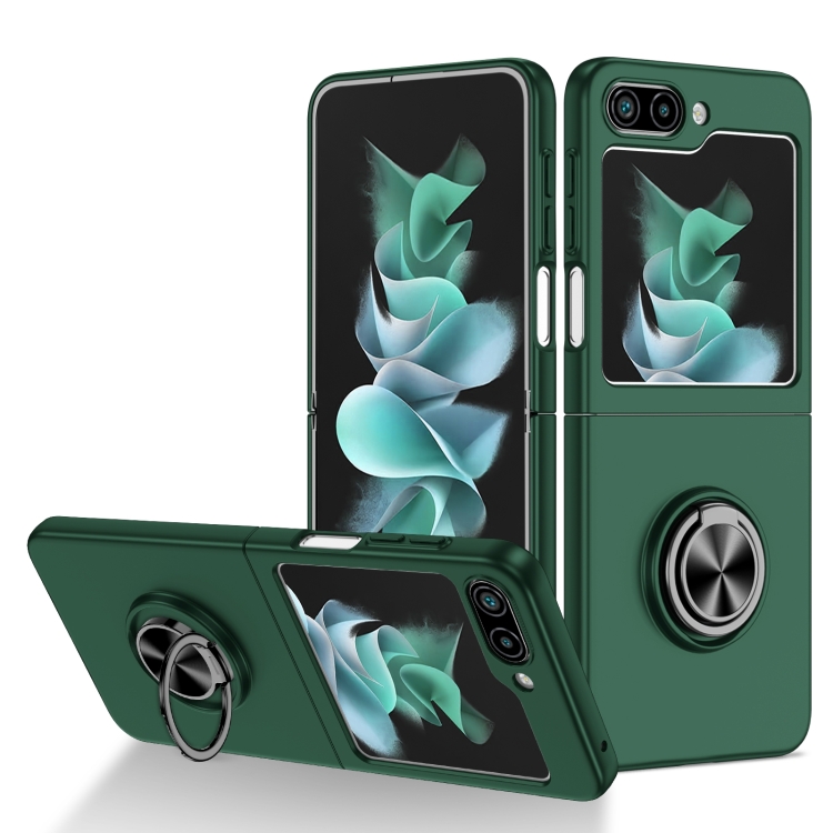 

For Samsung Galaxy Z Flip7 FE / Flip6 Armor Ring Holder Phone Case(Dark Green)