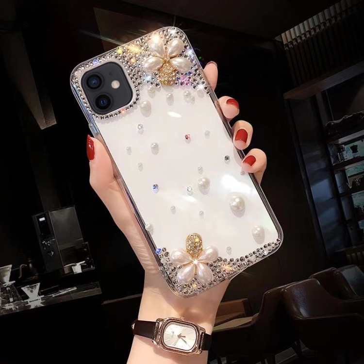 

For iPhone 11 Pearl Flower Diamond TPU Phone Case