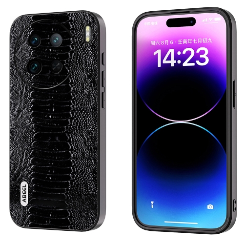 

For vivo X90 ABEEL Genuine Leather Weilai Series Phone Case(Black)