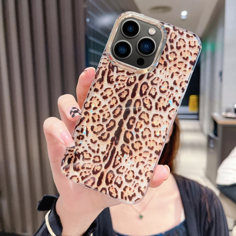 

For iPhone 13 Pro Colorful Crystal Shell Pattern PC + TPU Phone Case(Deep Leopard)