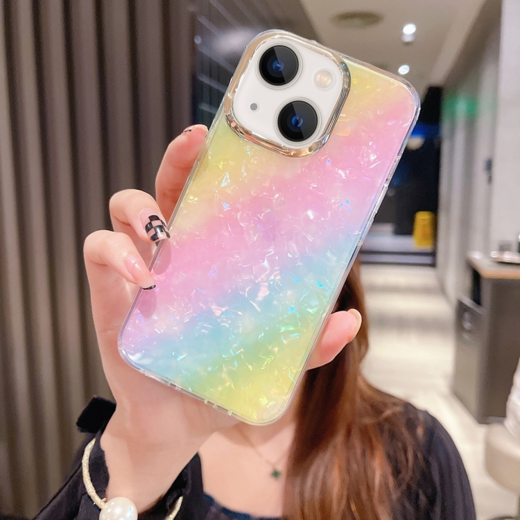 

For iPhone 13 Colorful Crystal Shell Pattern PC + TPU Phone Case(Rainbow)