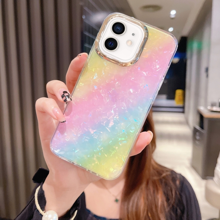 

For iPhone 12 Colorful Crystal Shell Pattern PC + TPU Phone Case(Rainbow)