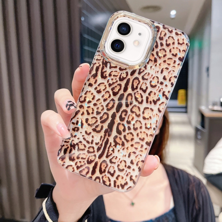 

For iPhone 12 Colorful Crystal Shell Pattern PC + TPU Phone Case(Deep Leopard)