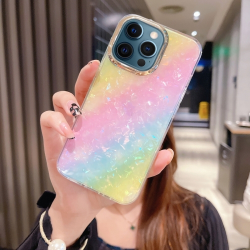 

For iPhone 12 Pro Max Colorful Crystal Shell Pattern PC + TPU Phone Case(Rainbow)