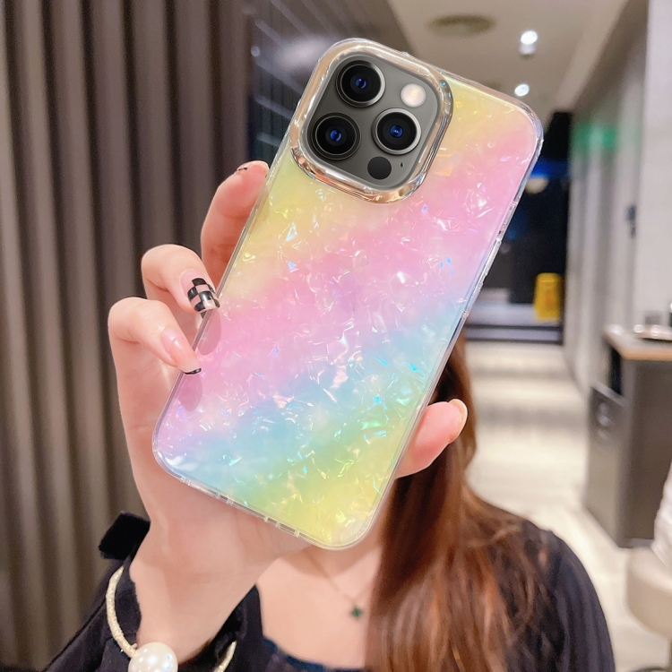 

For iPhone 12 Pro Colorful Crystal Shell Pattern PC + TPU Phone Case(Rainbow)