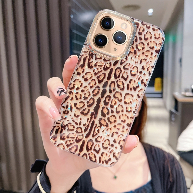 

For iPhone 11 Pro Max Colorful Crystal Shell Pattern PC + TPU Phone Case(Deep Leopard)