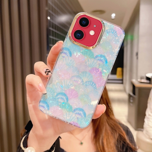 

For iPhone 11 Colorful Crystal Shell Pattern PC + TPU Phone Case(Scallop Blue)