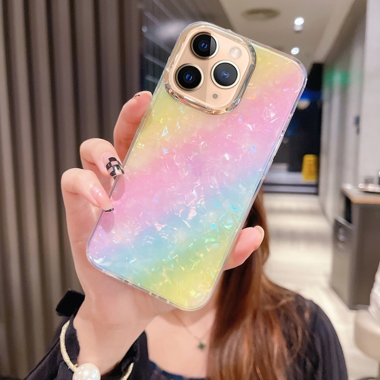

For iPhone 11 Pro Colorful Crystal Shell Pattern PC + TPU Phone Case(Rainbow)