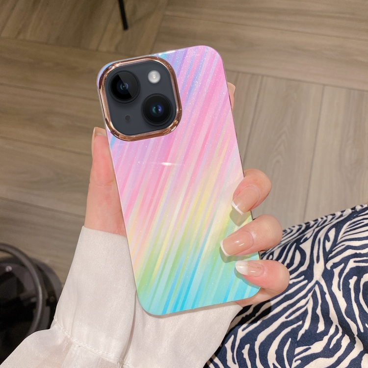 

For iPhone 14 Colorful Shell Texture Marble PC + TPU Phone Case(Colorful Meteor)