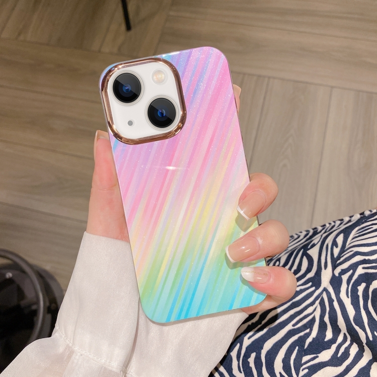 

For iPhone 13 Colorful Shell Texture Marble PC + TPU Phone Case(Colorful Meteor)