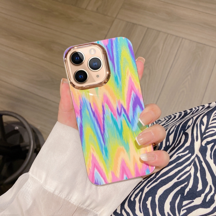 

For iPhone 11 Pro Max Colorful Shell Texture Marble PC + TPU Phone Case(Rainbow Stripe)