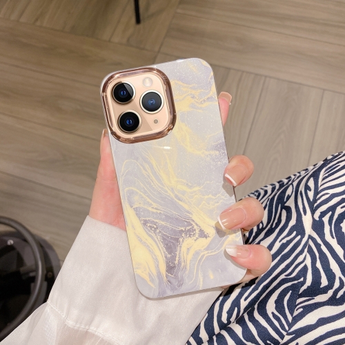 

For iPhone 11 Pro Colorful Shell Texture Marble PC + TPU Phone Case(White)