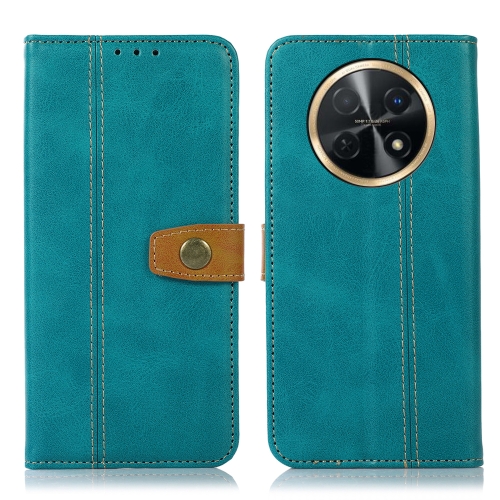 

For Huawei Nova Y91 4G / Enjoy 60X Stitching Thread Calf Texture Leather Phone Case(Light Green)