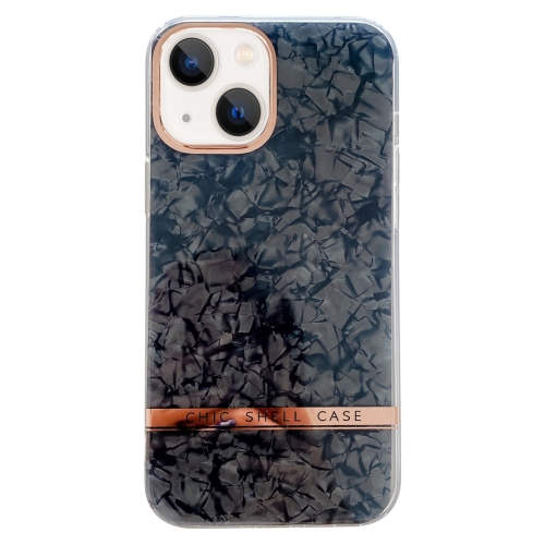 

For iPhone 13 Electroplating Shell Texture TPU Phone Case(Black)