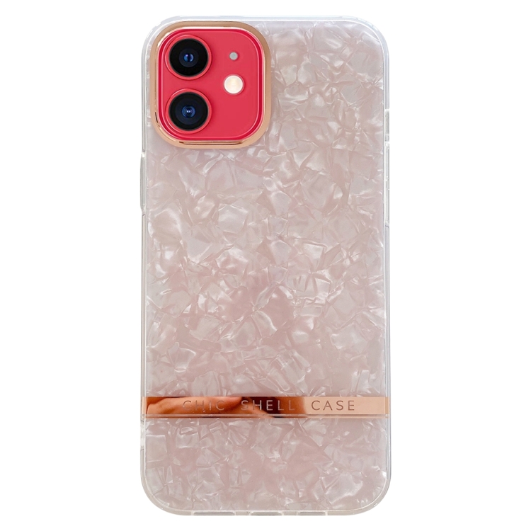 

For iPhone 11 Electroplating Shell Texture TPU Phone Case(Pink)