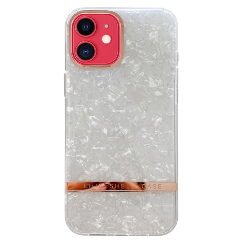 

For iPhone 11 Electroplating Shell Texture TPU Phone Case(White)