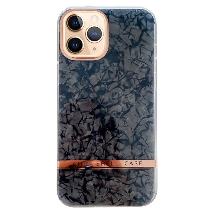 

For iPhone 11 Pro Electroplating Shell Texture TPU Phone Case(Black)