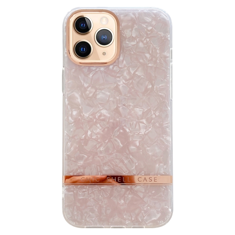 

For iPhone 11 Pro Electroplating Shell Texture TPU Phone Case(Pink)