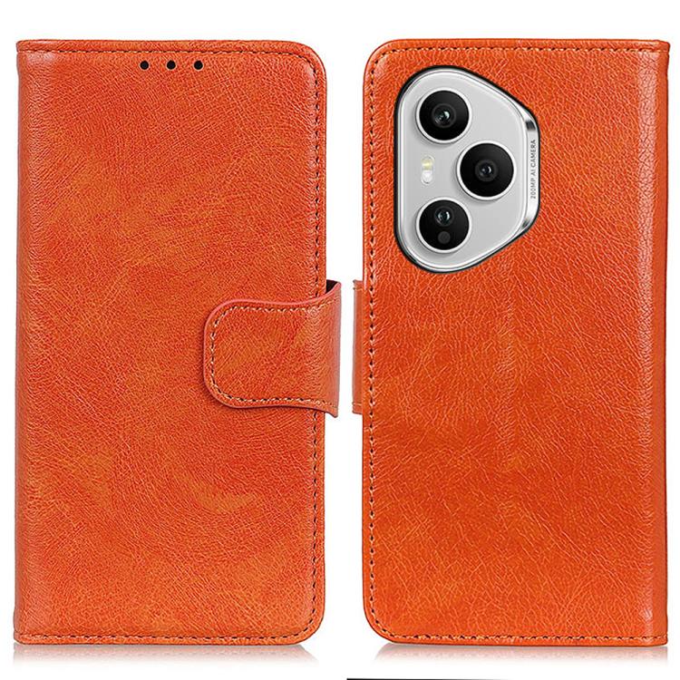 

For Honor 400 Pro Global 160.8mm Nappa Texture Flip Leather Phone Case(Orange)