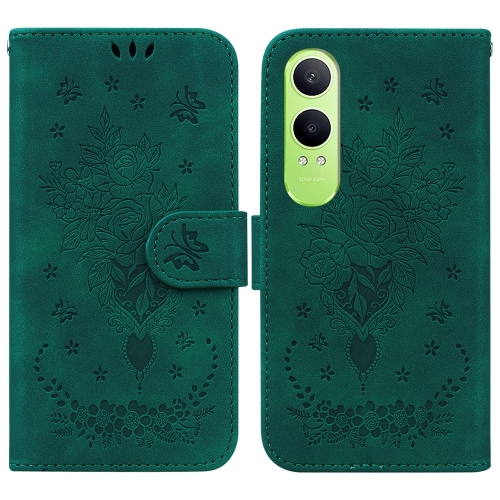 

For OPPO K12x Butterfly Rose Embossed Leather Phone Case(Green)