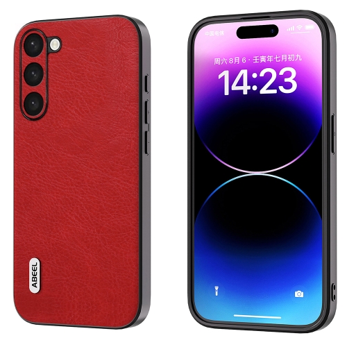

For Samsung Galaxy S23+ 5G ABEEL Retro Litchi Texture PU Phone Case(Red)