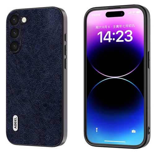 

For Samsung Galaxy S23+ 5G ABEEL Retro Litchi Texture PU Phone Case(Blue)