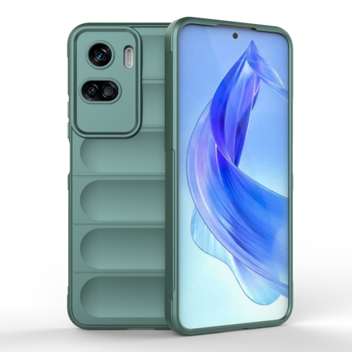 

For Honor 90 Lite Magic Shield TPU + Flannel Phone Case(Dark Green)