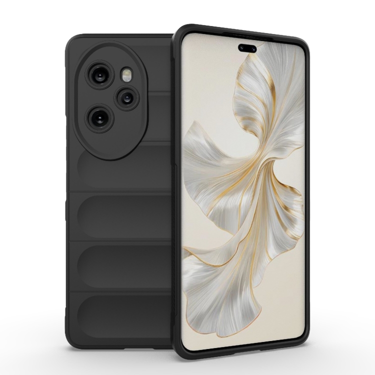 

For Honor 100 Pro 5G Magic Shield TPU + Flannel Phone Case(Black)