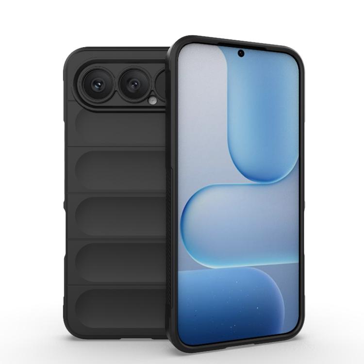 For Honor 500 Pro Global 155.8mm Magic Shield TPU + Flannel Phone Case(Black)