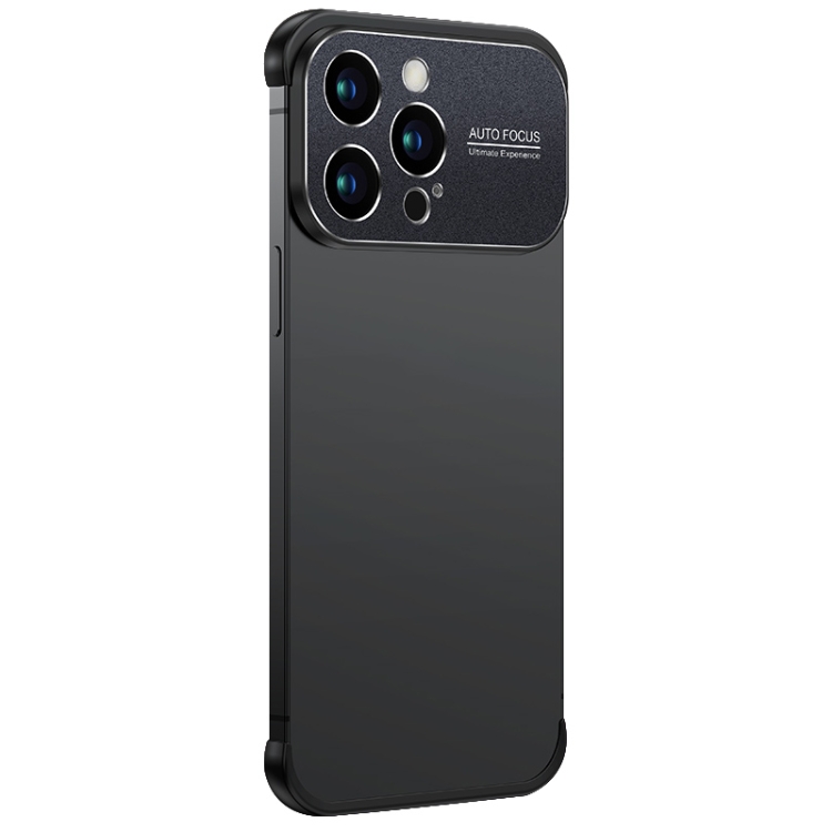 

For iPhone 12 Pro Max Metal Large Window + TPU Corners Phone Protective Frame(Black)