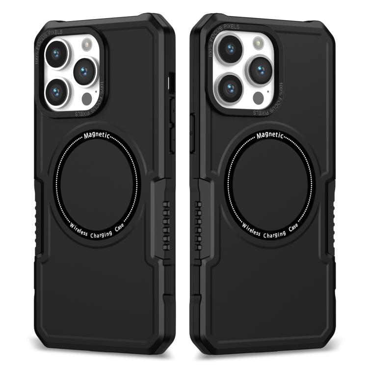 

For iPhone 15 Pro MagSafe Shockproof Armor Phone Case(Black)