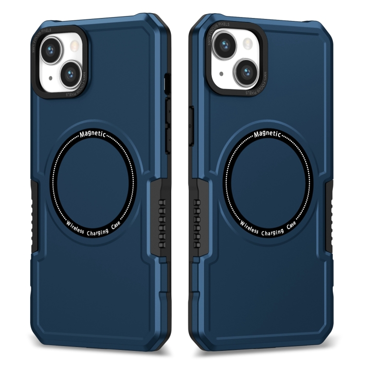 

For iPhone 15 Plus MagSafe Shockproof Armor Phone Case(Dark Blue)