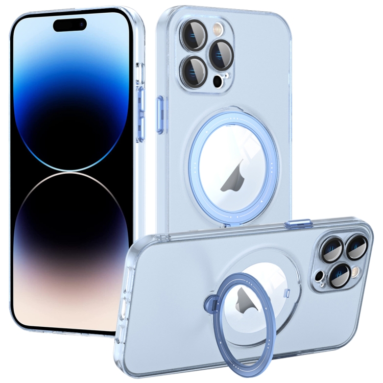 

For iPhone 14 Pro Max MagSafe Multifunction Holder Phone Case(Sierra Blue)