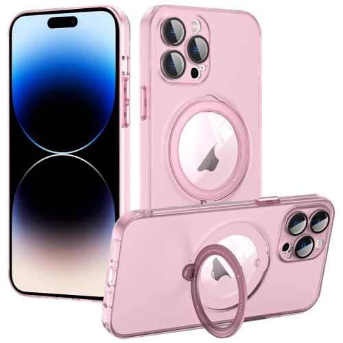 

For iPhone 14 Pro MagSafe Multifunction Holder Phone Case(Pink)