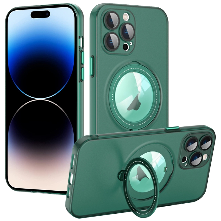 

For iPhone 14 Pro MagSafe Multifunction Holder Phone Case(Green)