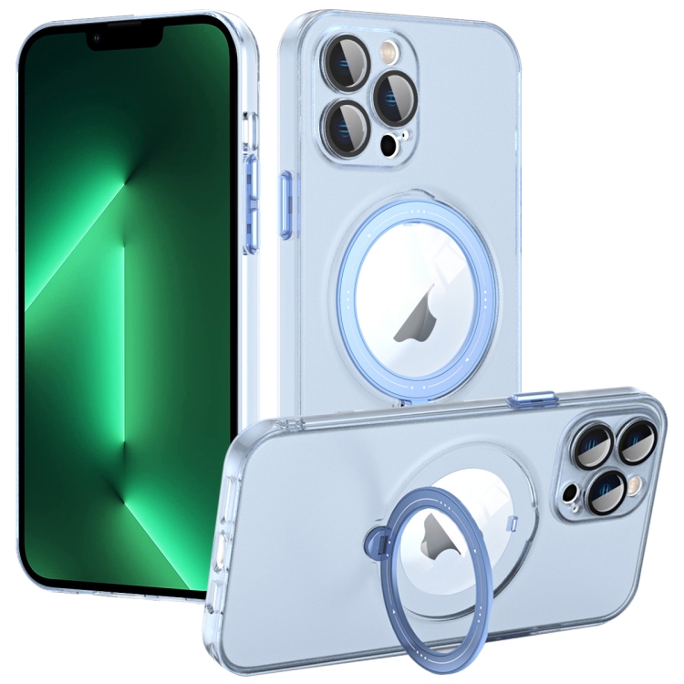 

For iPhone 13 Pro Max MagSafe Multifunction Holder Phone Case(Sierra Blue)
