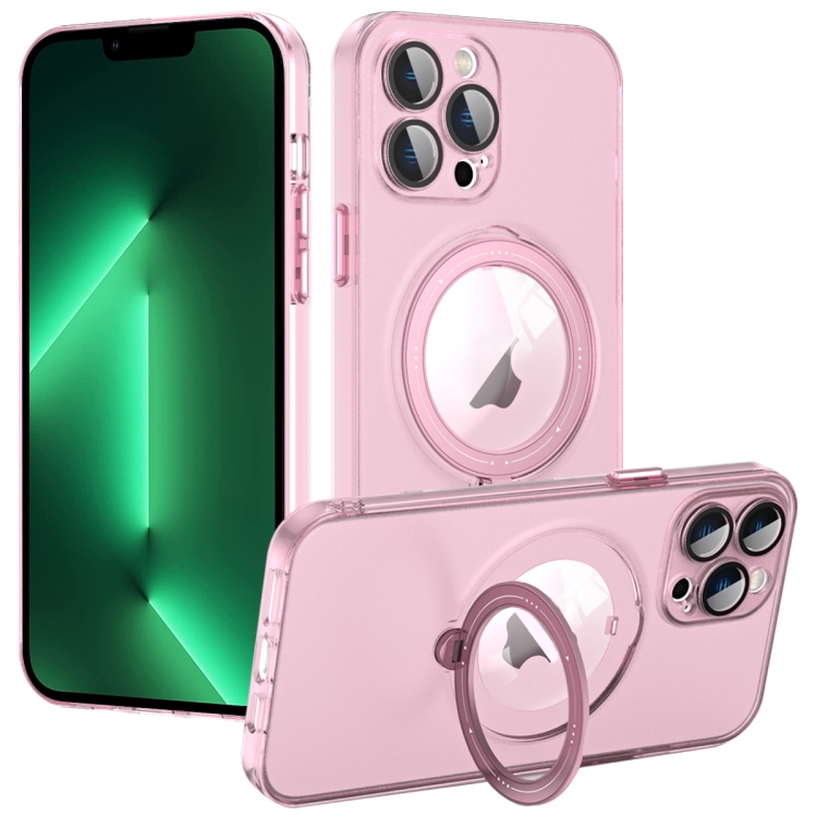 

For iPhone 13 Pro MagSafe Multifunction Holder Phone Case(Pink)