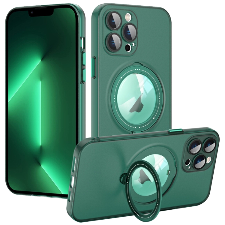 

For iPhone 13 Pro MagSafe Multifunction Holder Phone Case(Green)