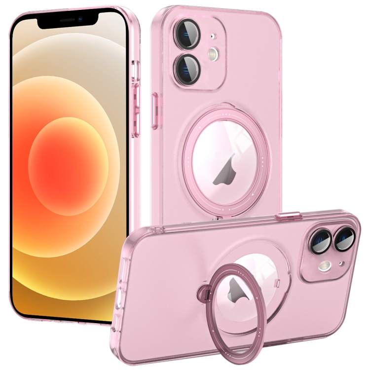 

For iPhone 12 MagSafe Multifunction Holder Phone Case(Pink)