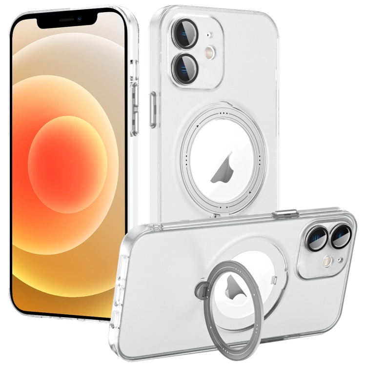 

For iPhone 12 MagSafe Multifunction Holder Phone Case(Transparent)