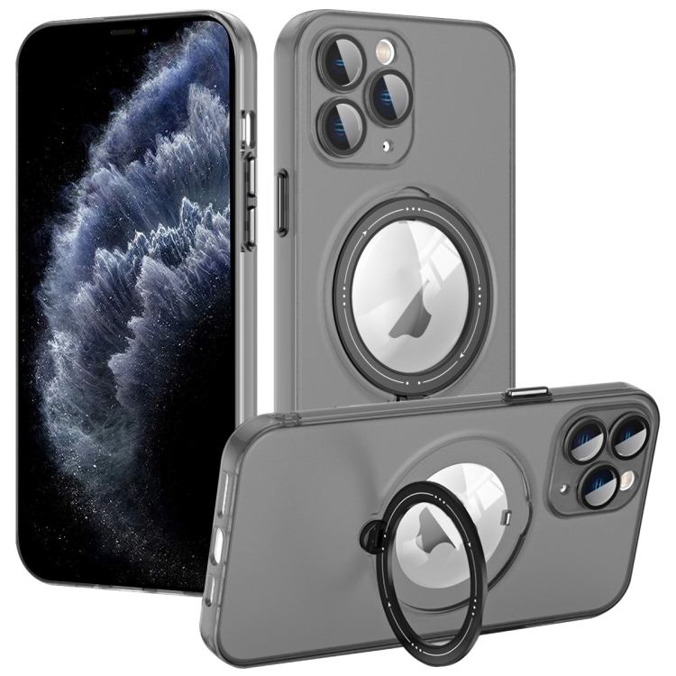 

For iPhone 11 Pro Max MagSafe Multifunction Holder Phone Case(Black)