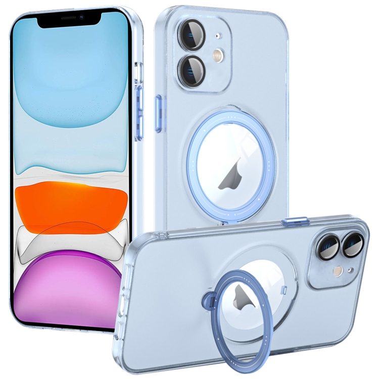 

For iPhone 11 MagSafe Multifunction Holder Phone Case(Sierra Blue)
